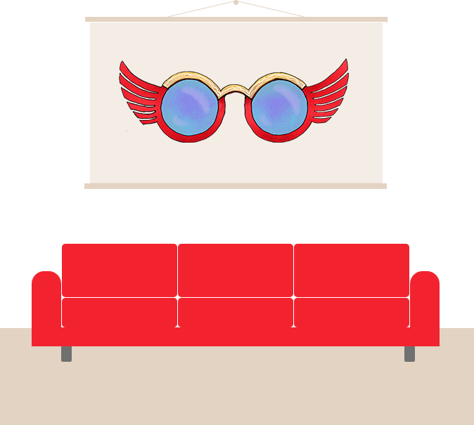 Couch & Flügelbrille